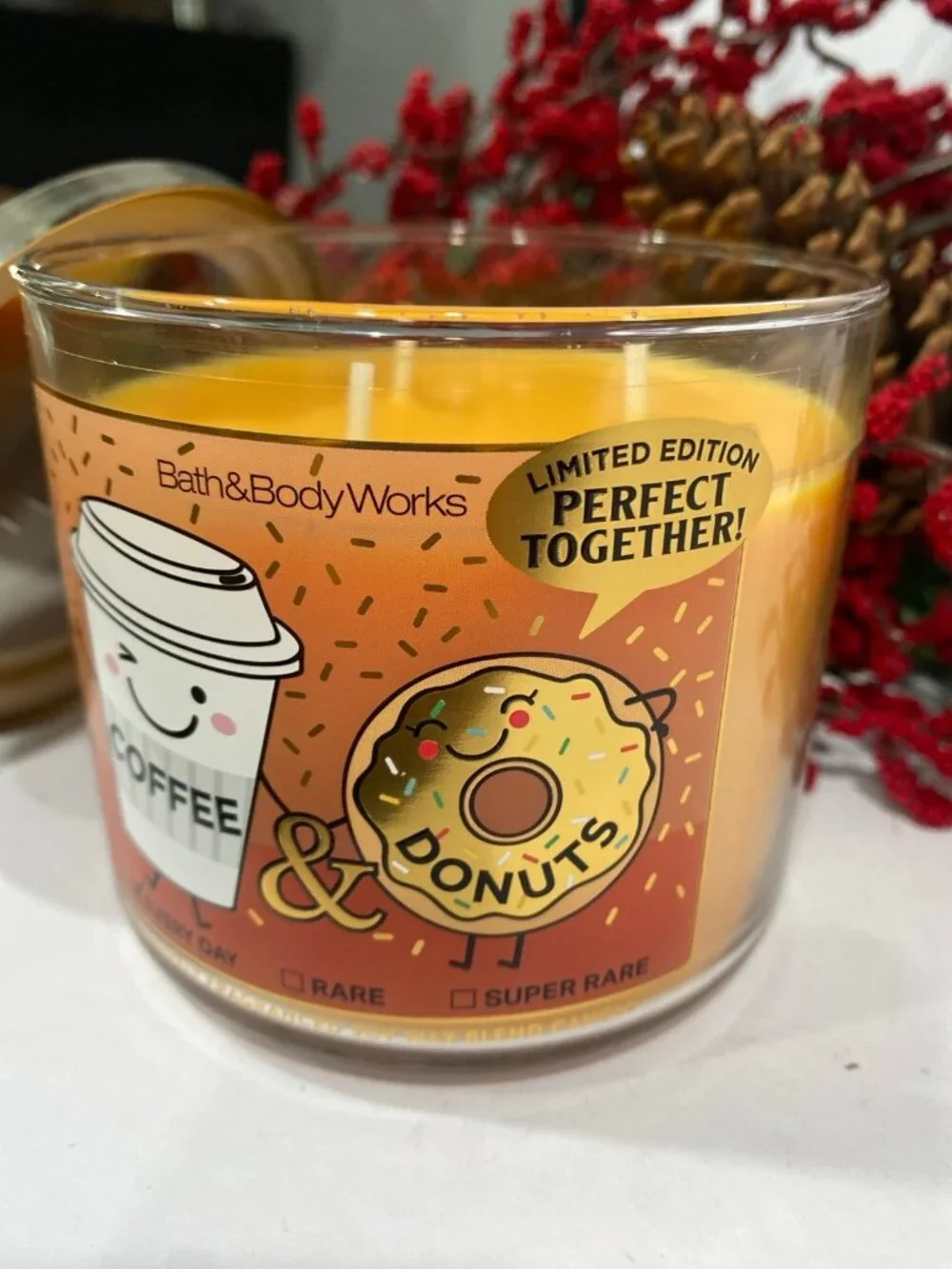 Limited Edition “Coffee & Donuts” Bath & Body Works NEW 3 Wick Candle
